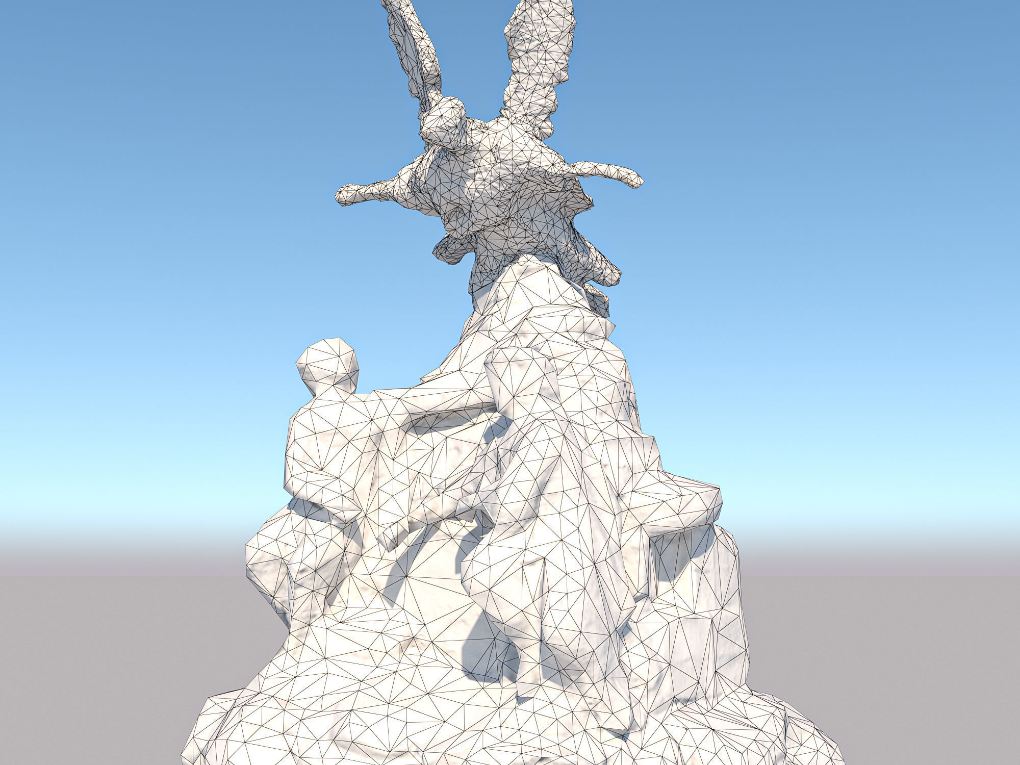  Fountain of the Four Continents Low-poly 3D model_20