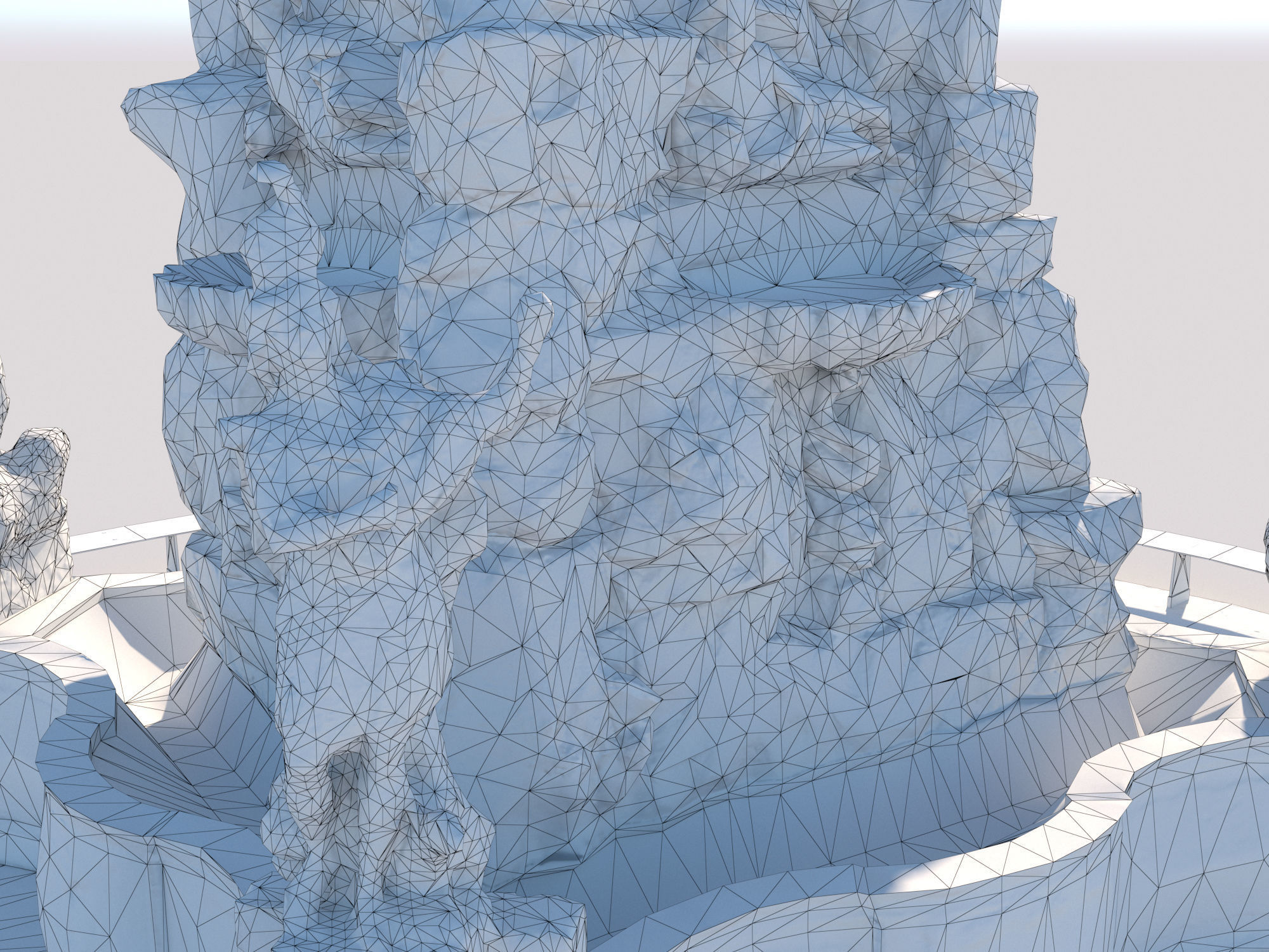  Fountain of the Four Continents Low-poly 3D model_19