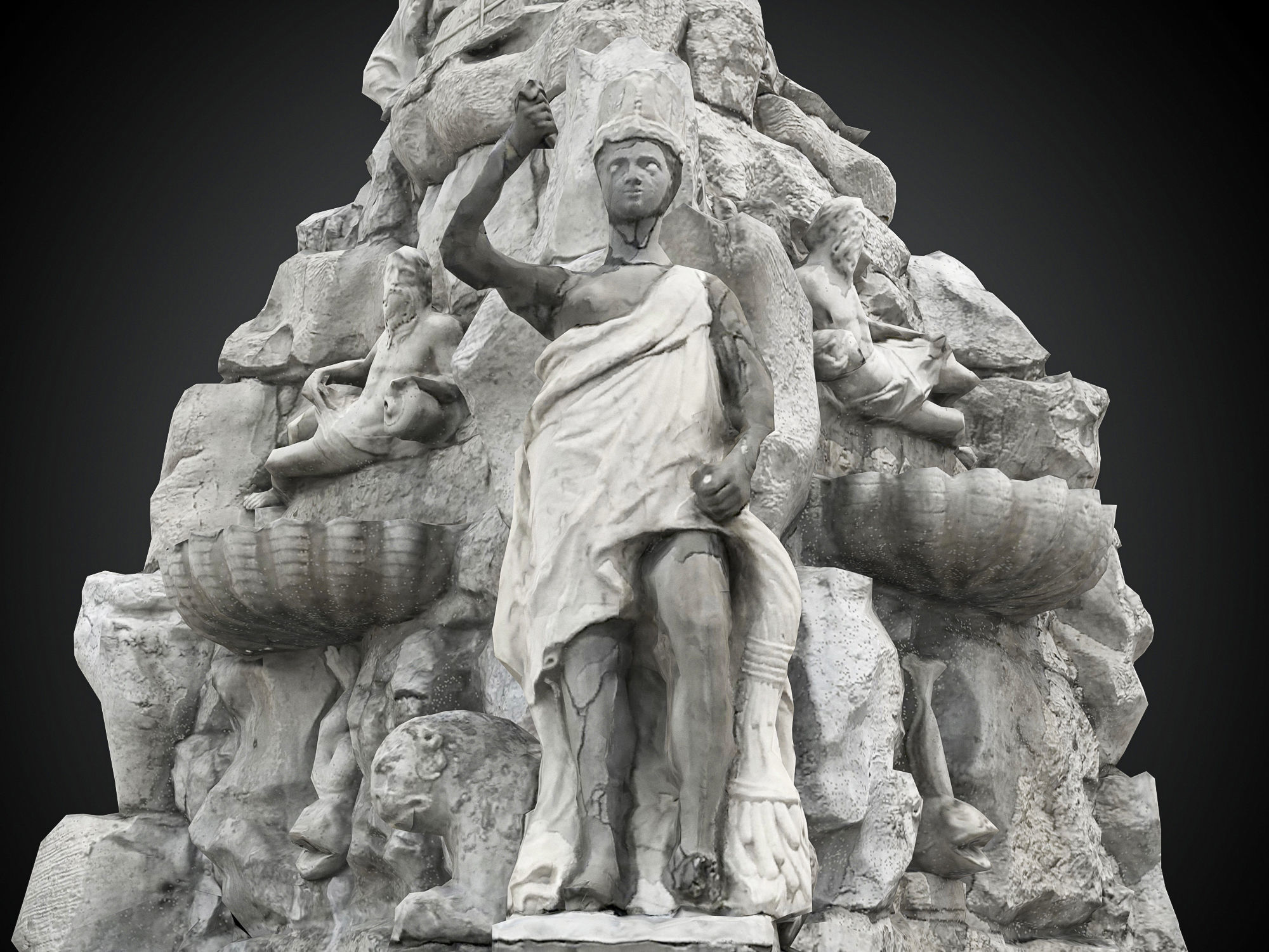  Fountain of the Four Continents Low-poly 3D model_11