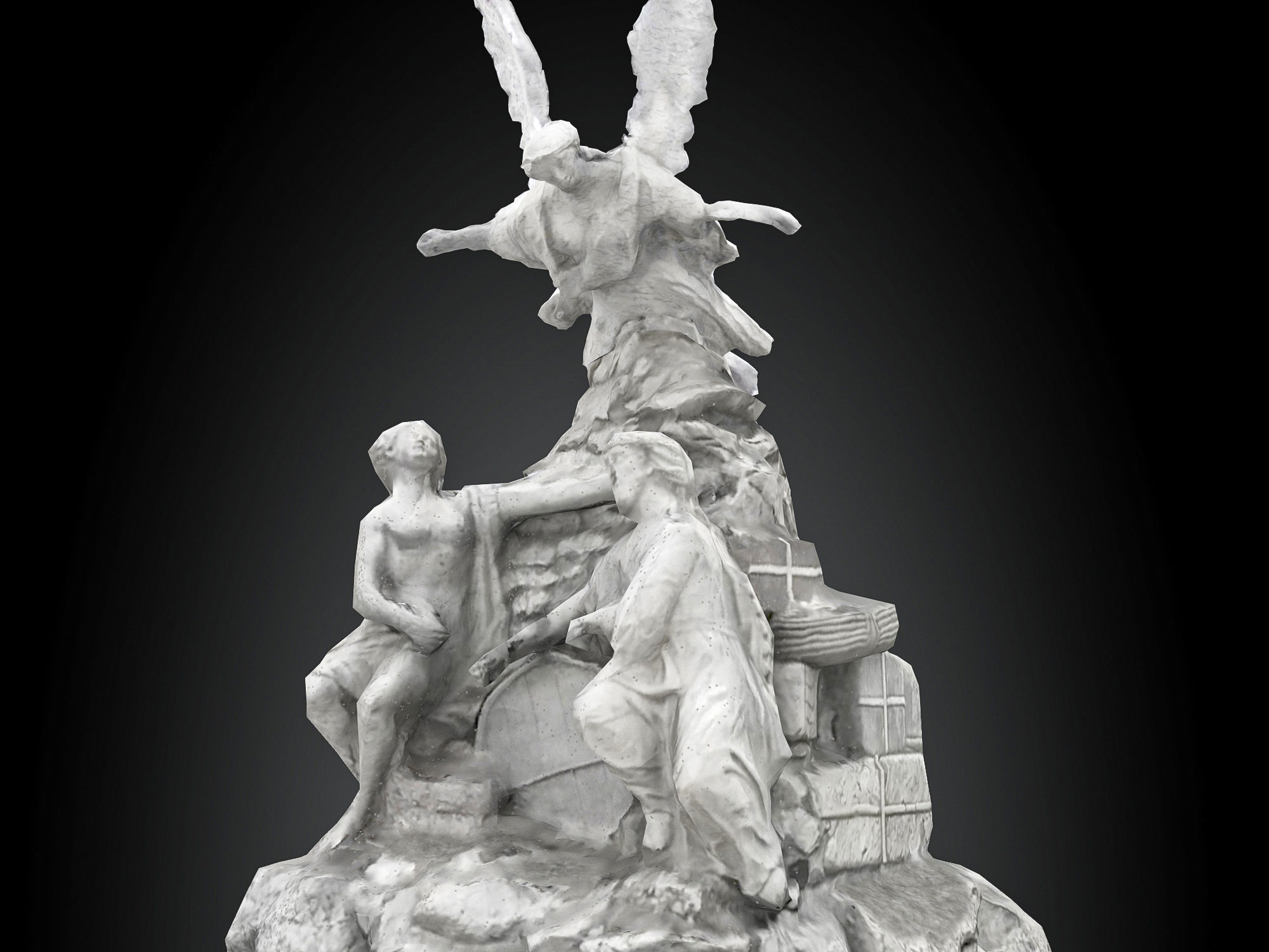  Fountain of the Four Continents Low-poly 3D model_13