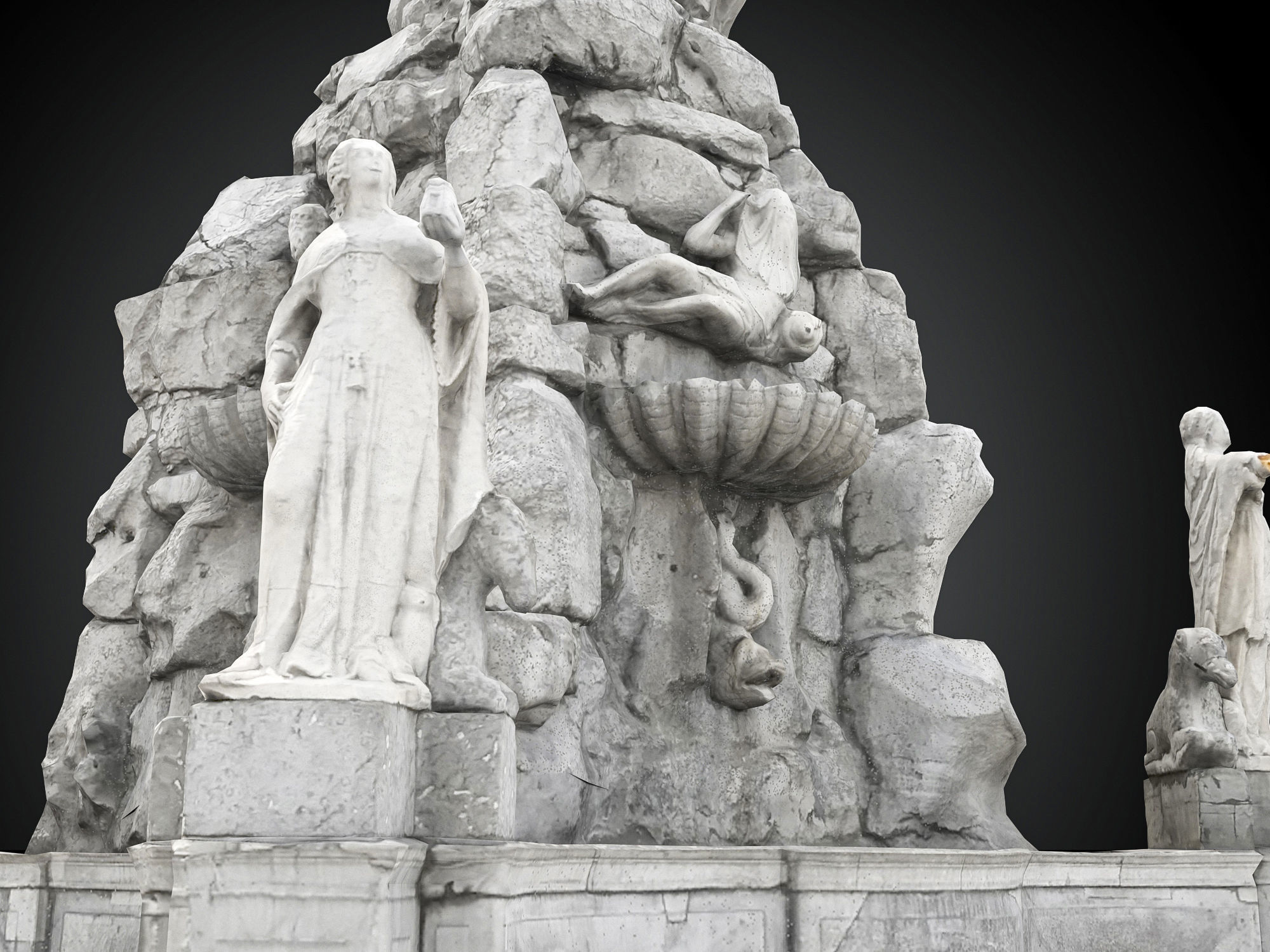  Fountain of the Four Continents Low-poly 3D model_8