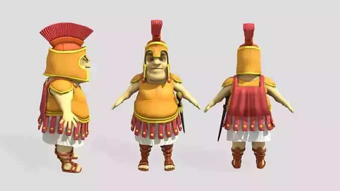 Stylized Fat Roman Soldier Character