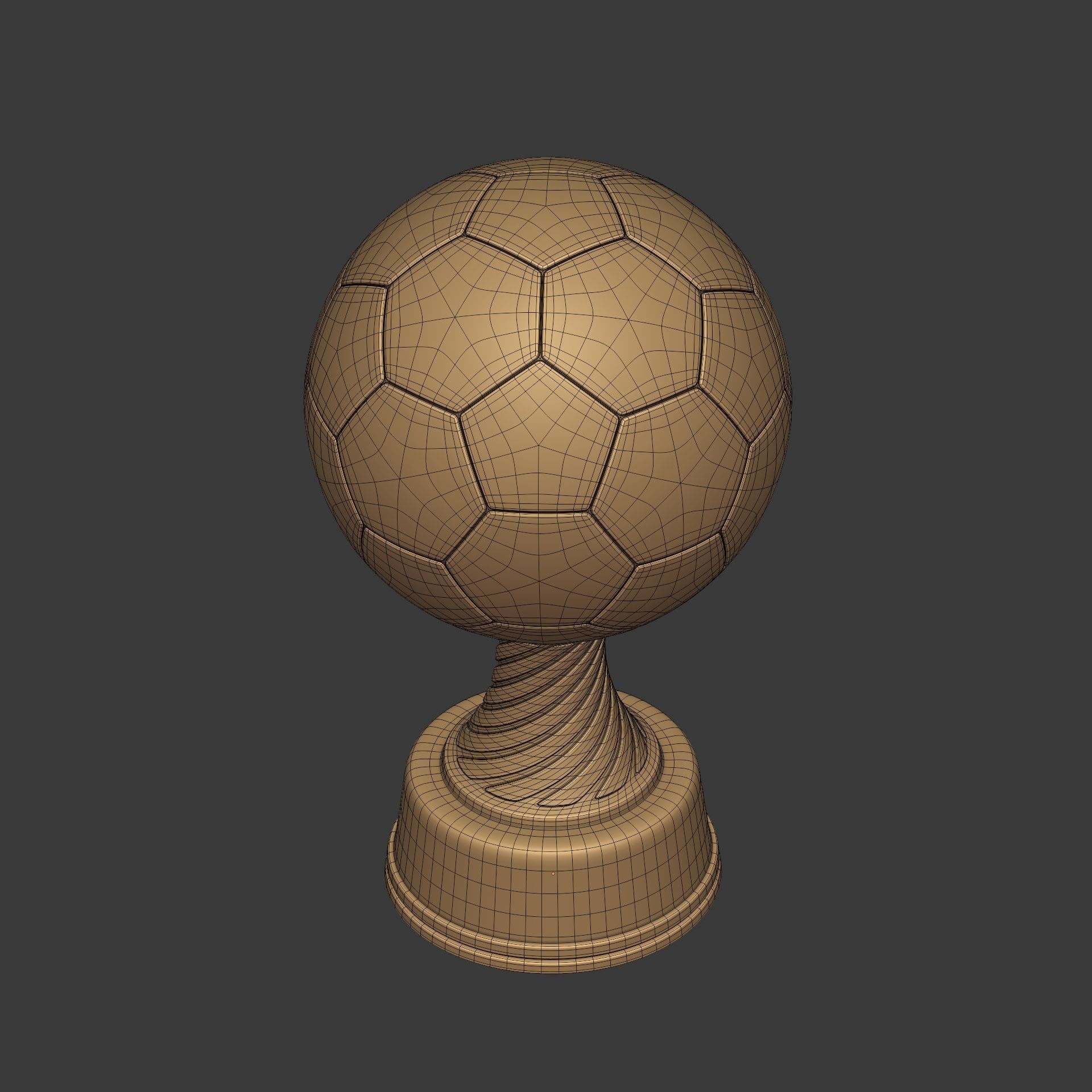 Soccer Trophy - Ready for 3D Printing 3D print model_6