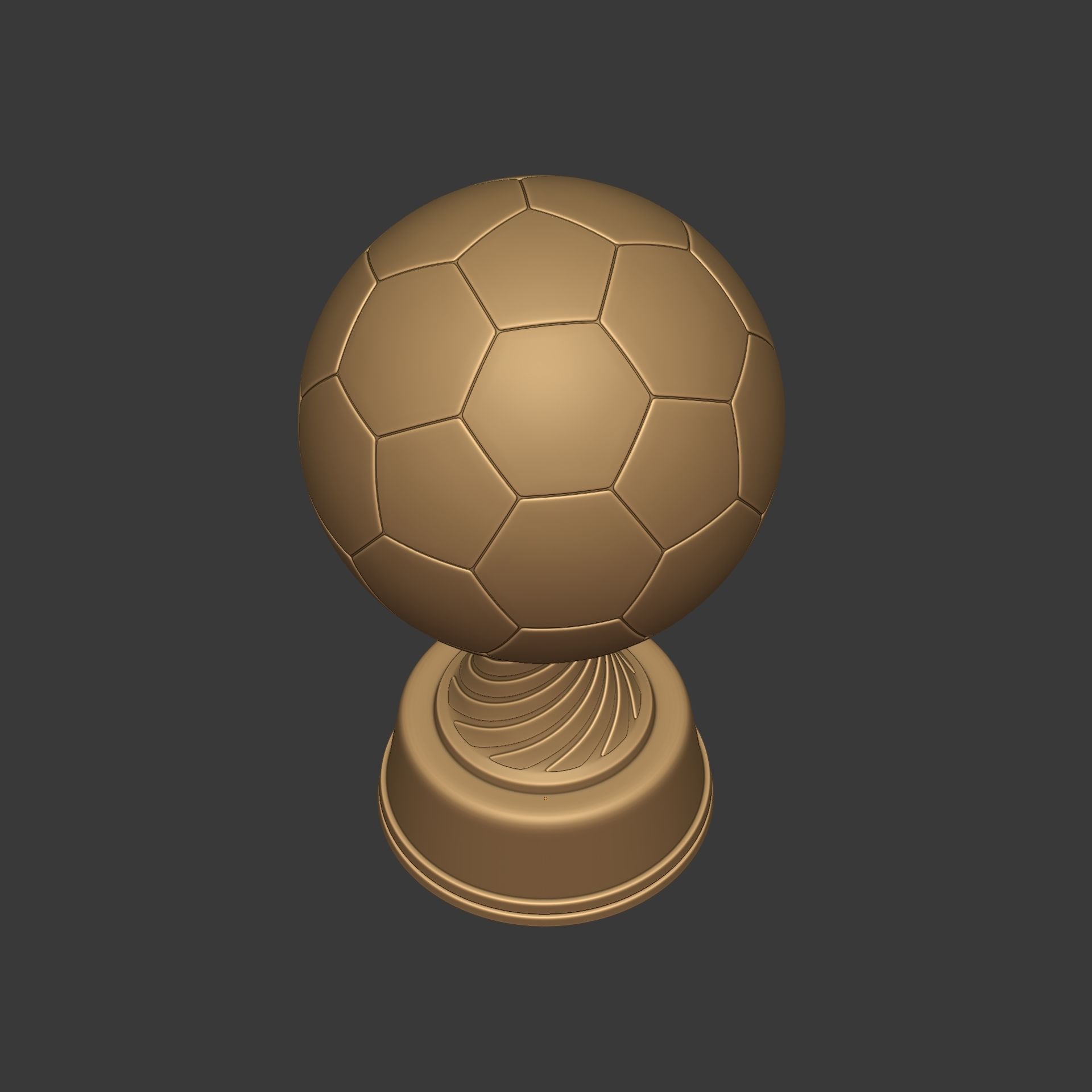 Soccer Trophy - Ready for 3D Printing 3D print model_9