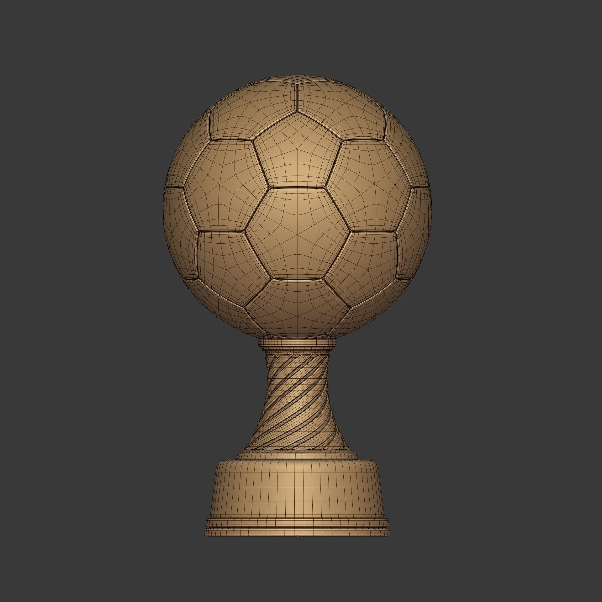 Soccer Trophy - Ready for 3D Printing 3D print model_4