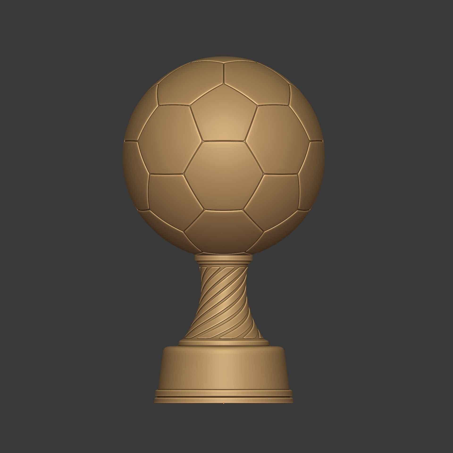 Soccer Trophy - Ready for 3D Printing 3D print model_3