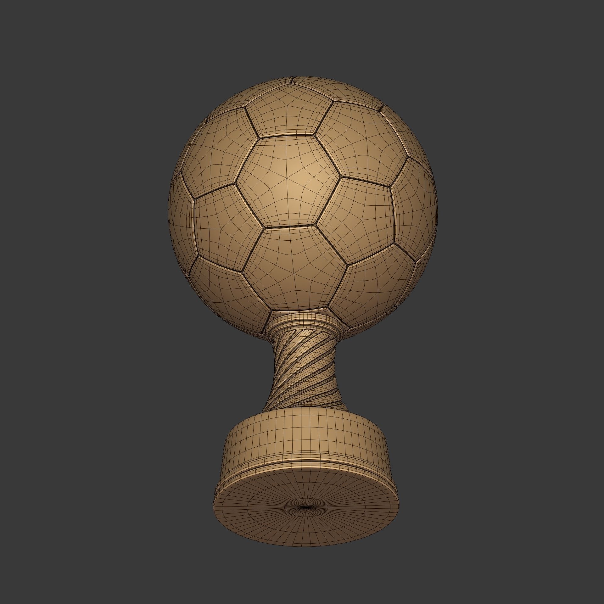 Soccer Trophy - Ready for 3D Printing 3D print model_8