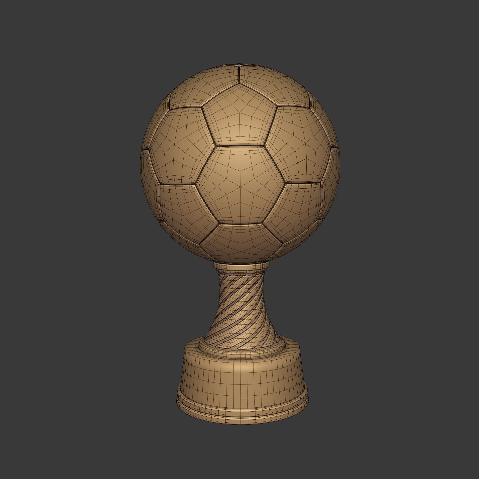 Soccer Trophy - Ready for 3D Printing 3D print model_2