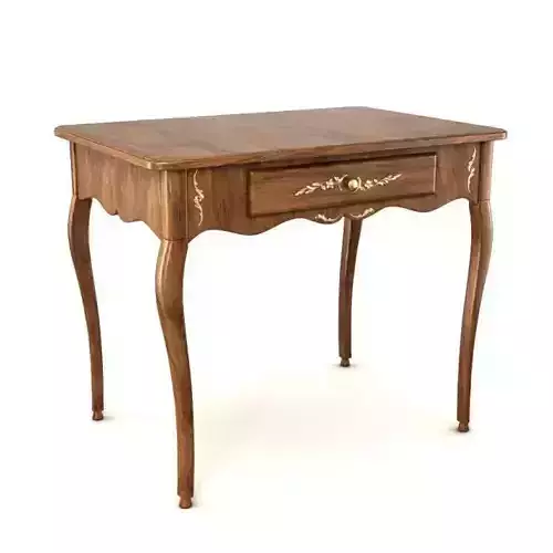 Brown Wooden Table With A Drawer