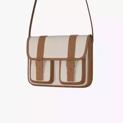 Canvas and Leather Messenger Bag