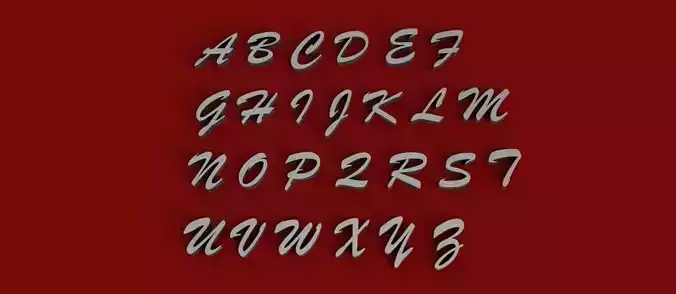 BRUSH MT Font uppercase and lowercase 3D Letters STL FILE 3D print model