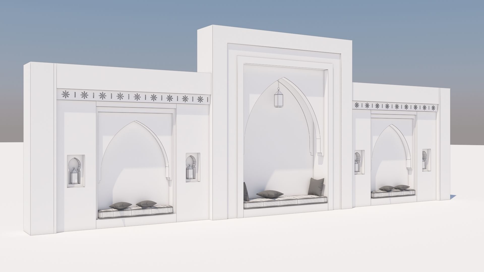 Traditional Moroccan Seat Marrakech 3D model_7