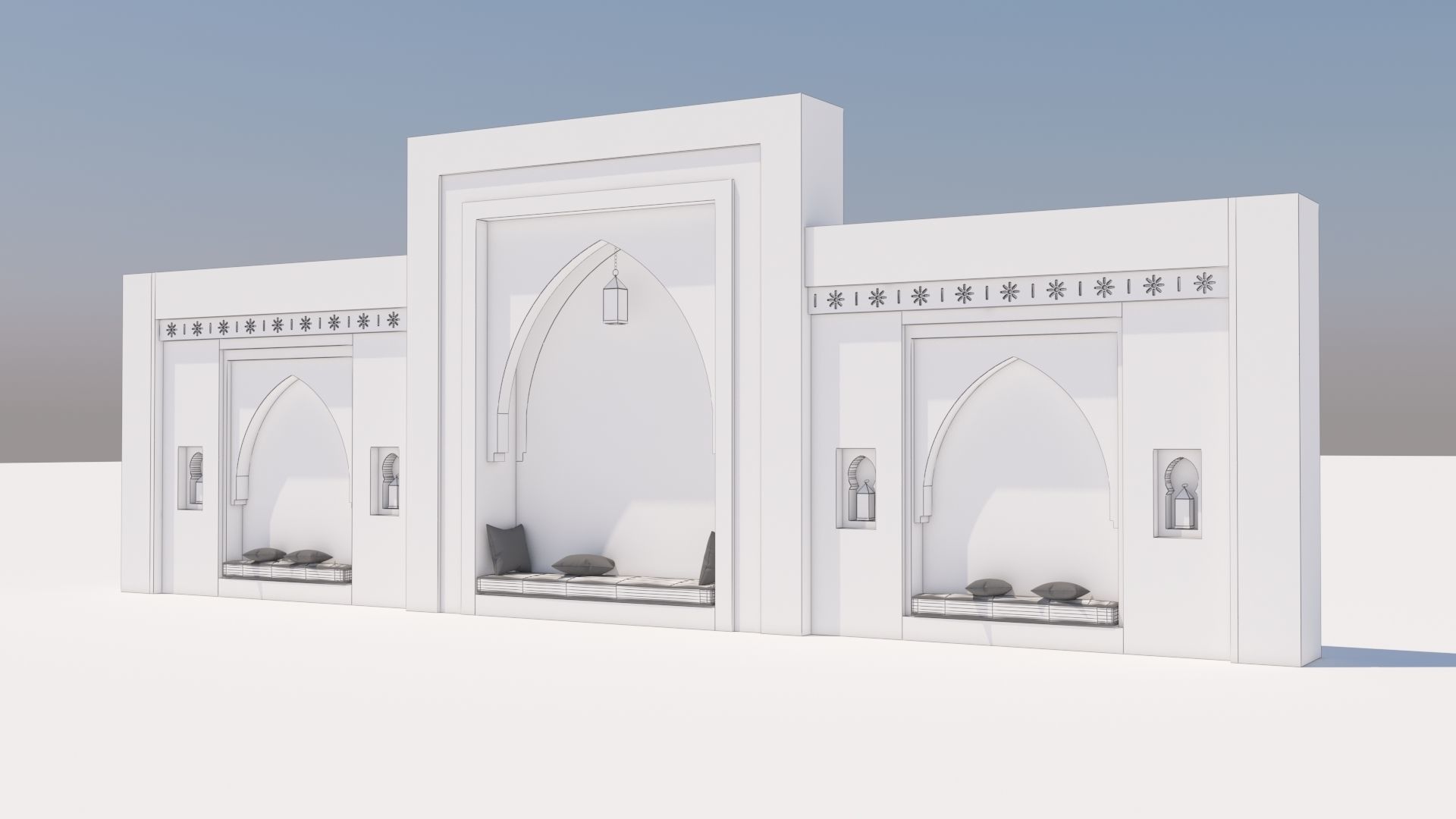 Traditional Moroccan Seat Marrakech 3D model_8