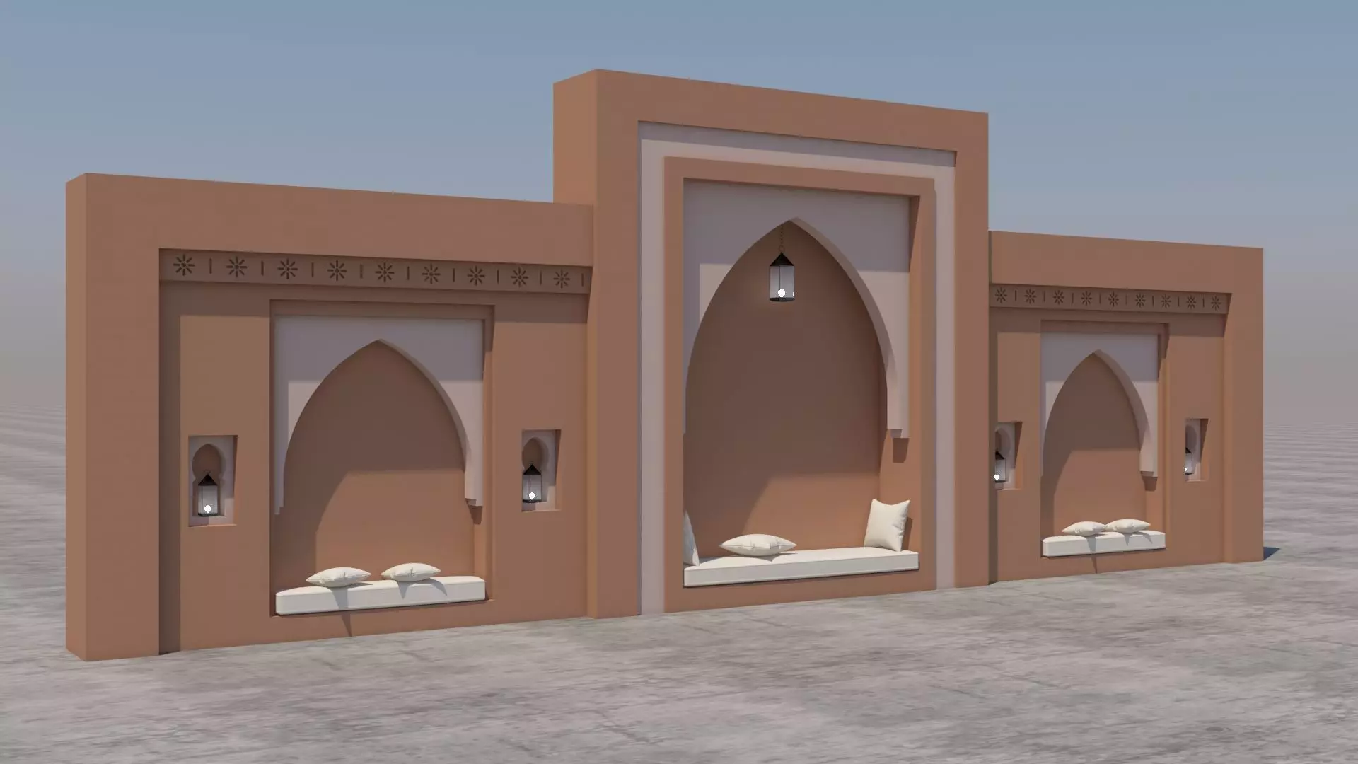 Traditional Moroccan Seat Marrakech 3D model_0