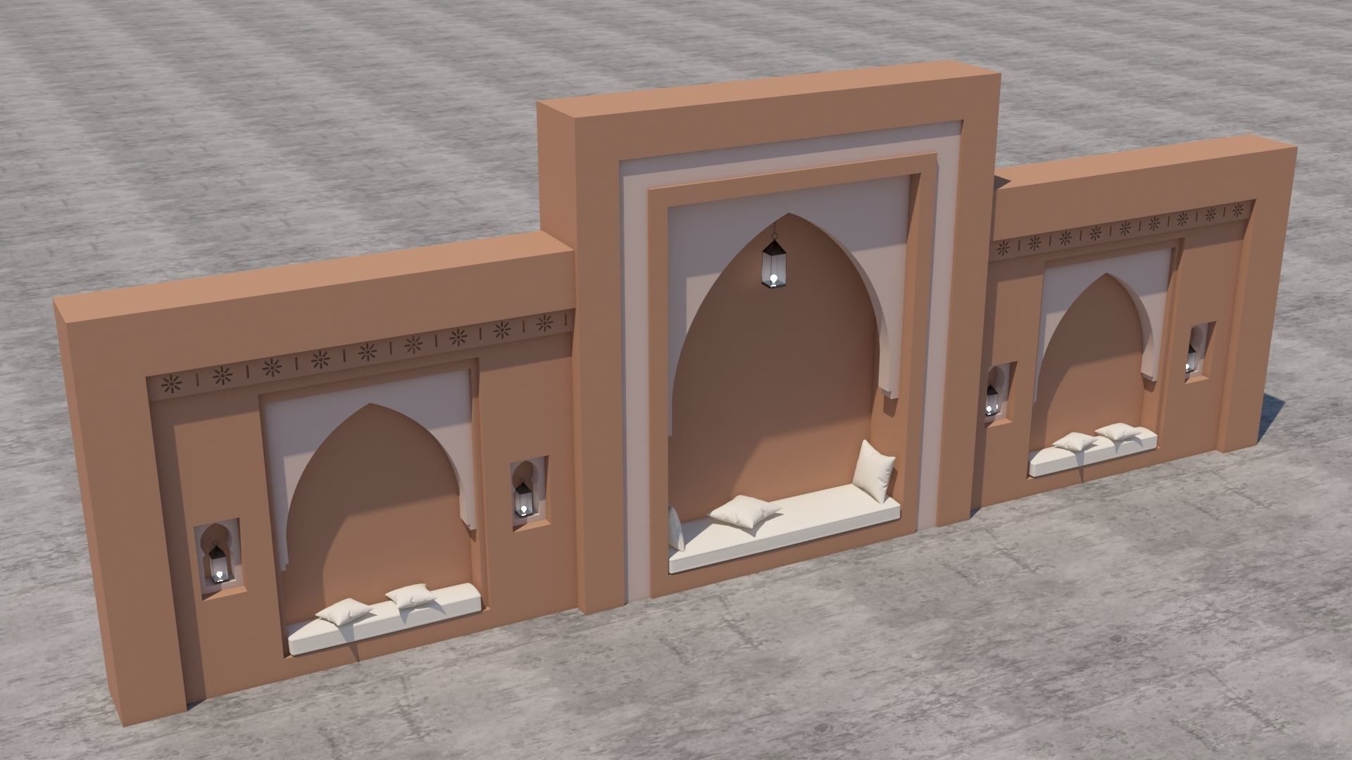 Traditional Moroccan Seat Marrakech 3D model_3