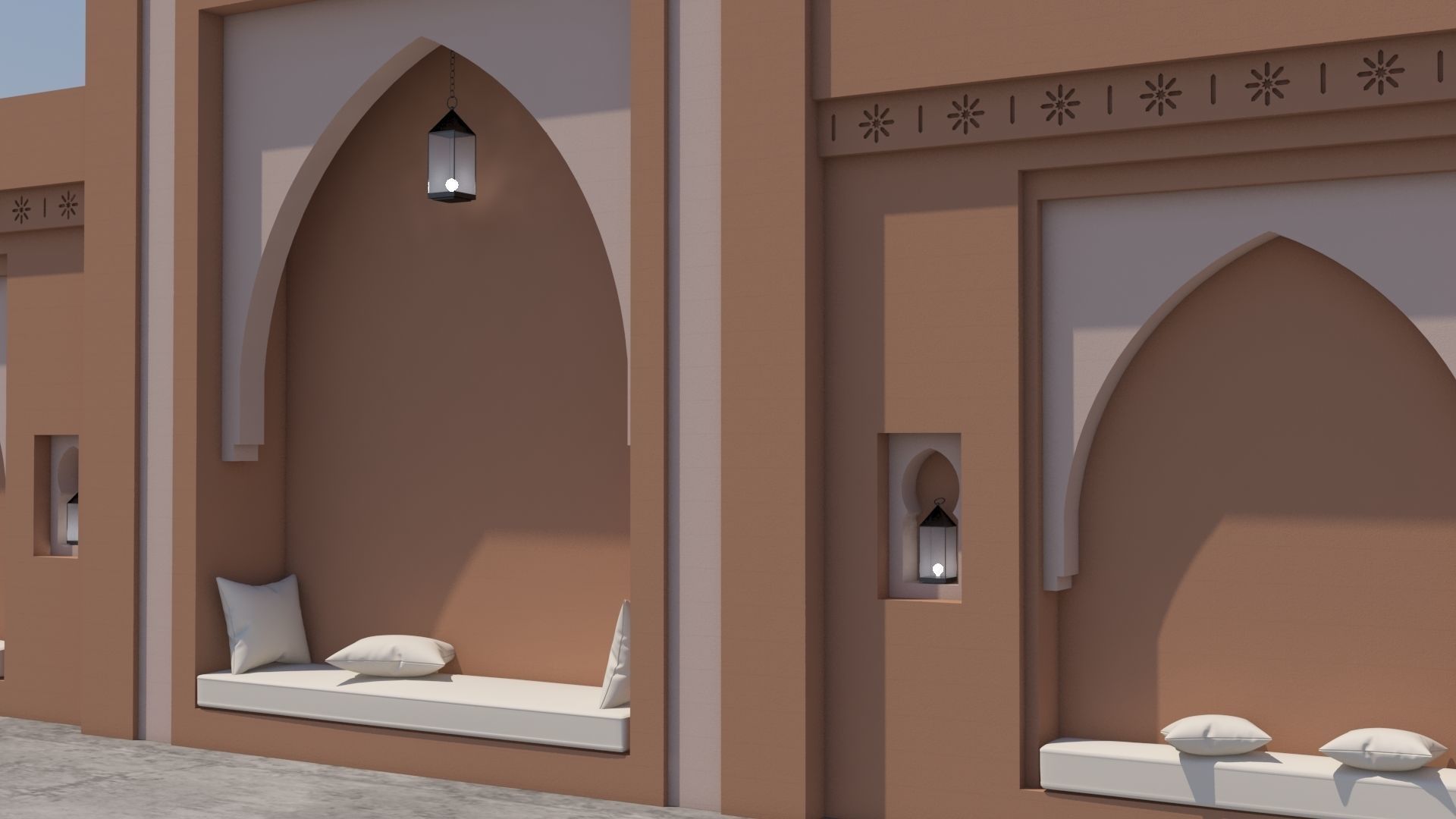 Traditional Moroccan Seat Marrakech 3D model_2