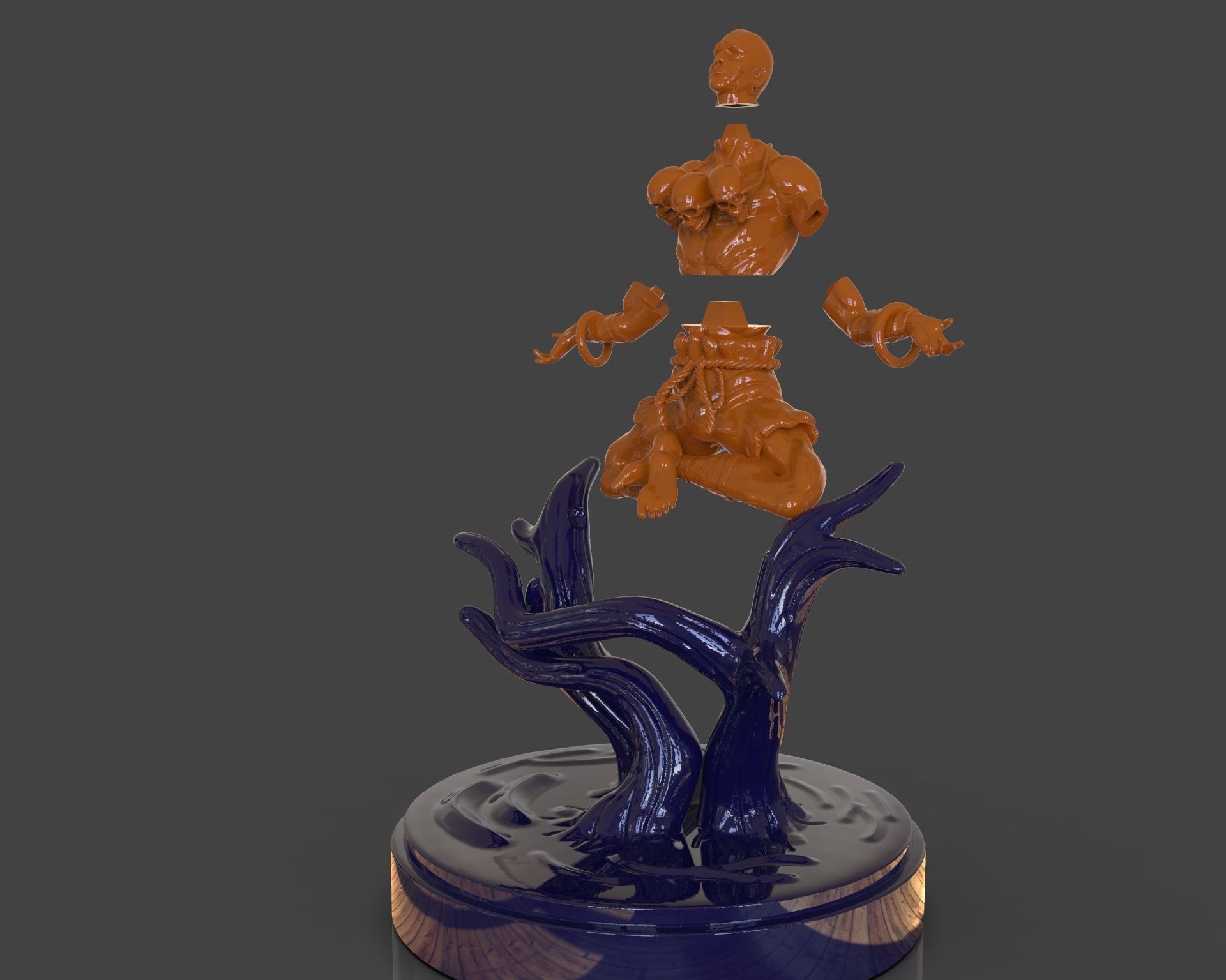 Dhalsim Yoga Power Sculpture 3D print model_13