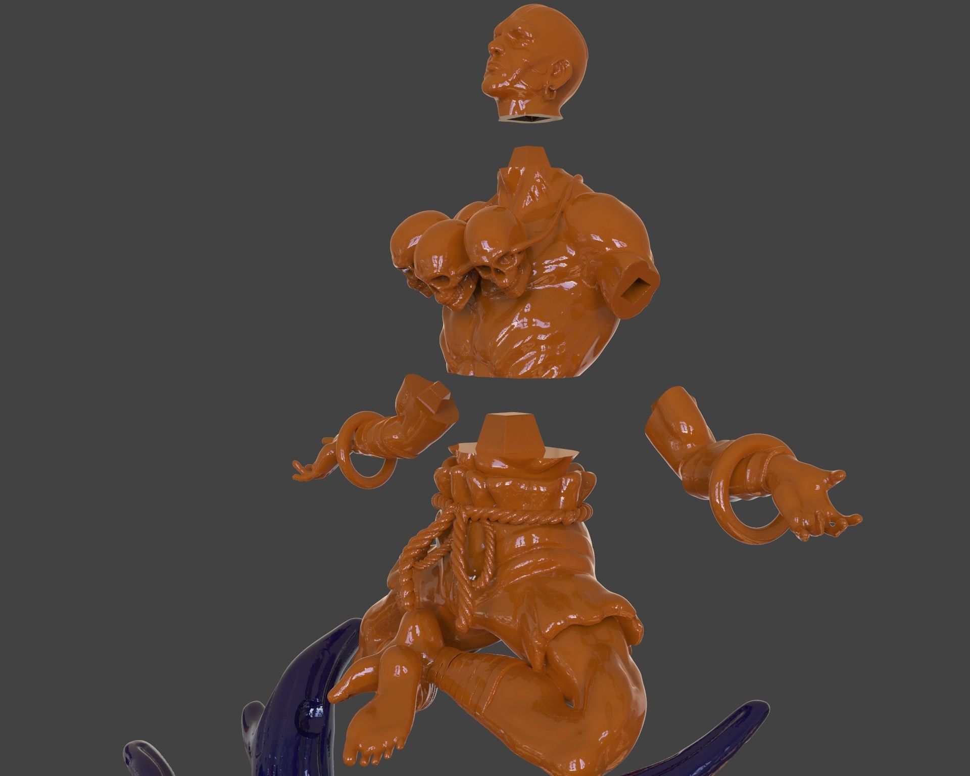 Dhalsim Yoga Power Sculpture 3D print model_34