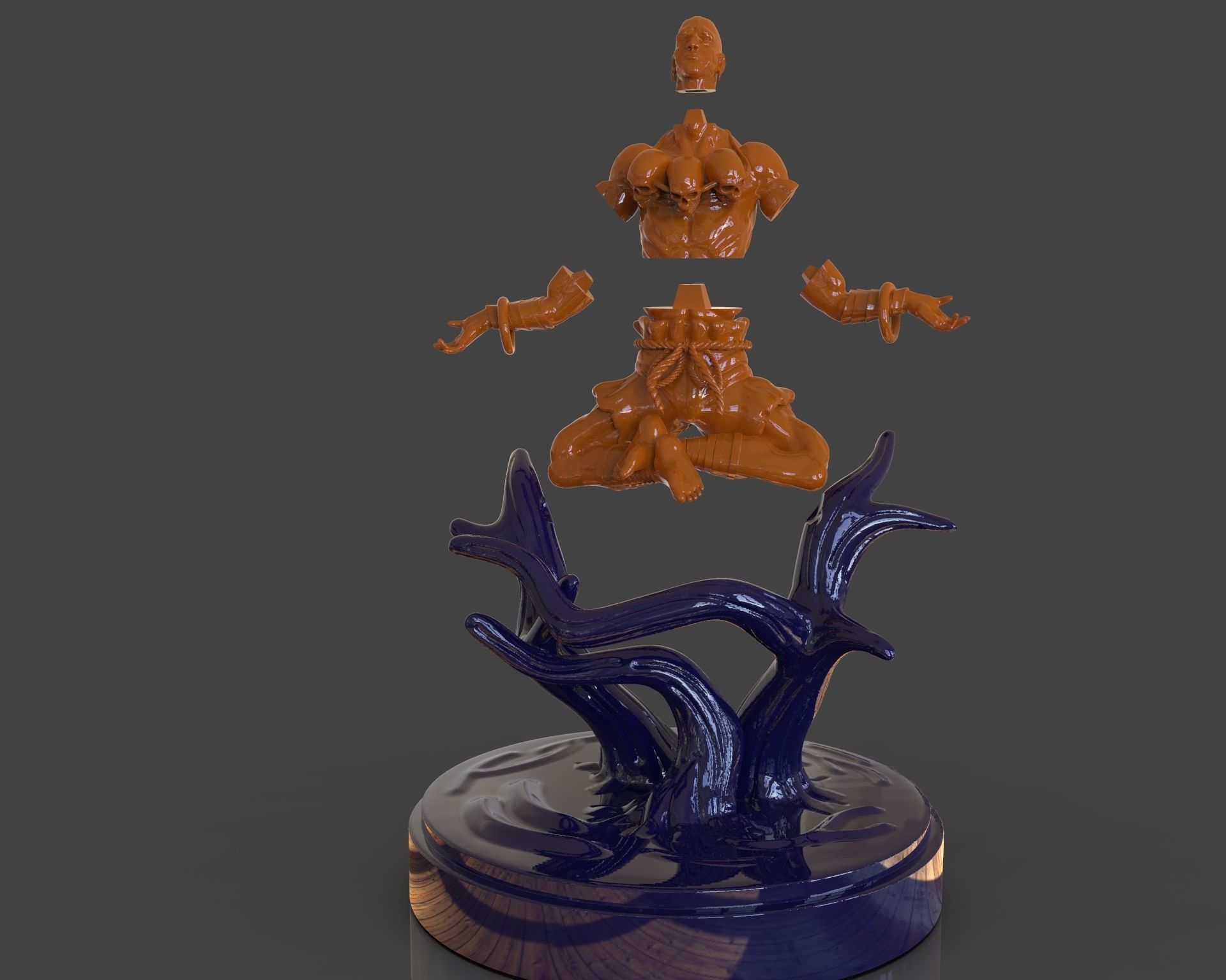 Dhalsim Yoga Power Sculpture 3D print model_12