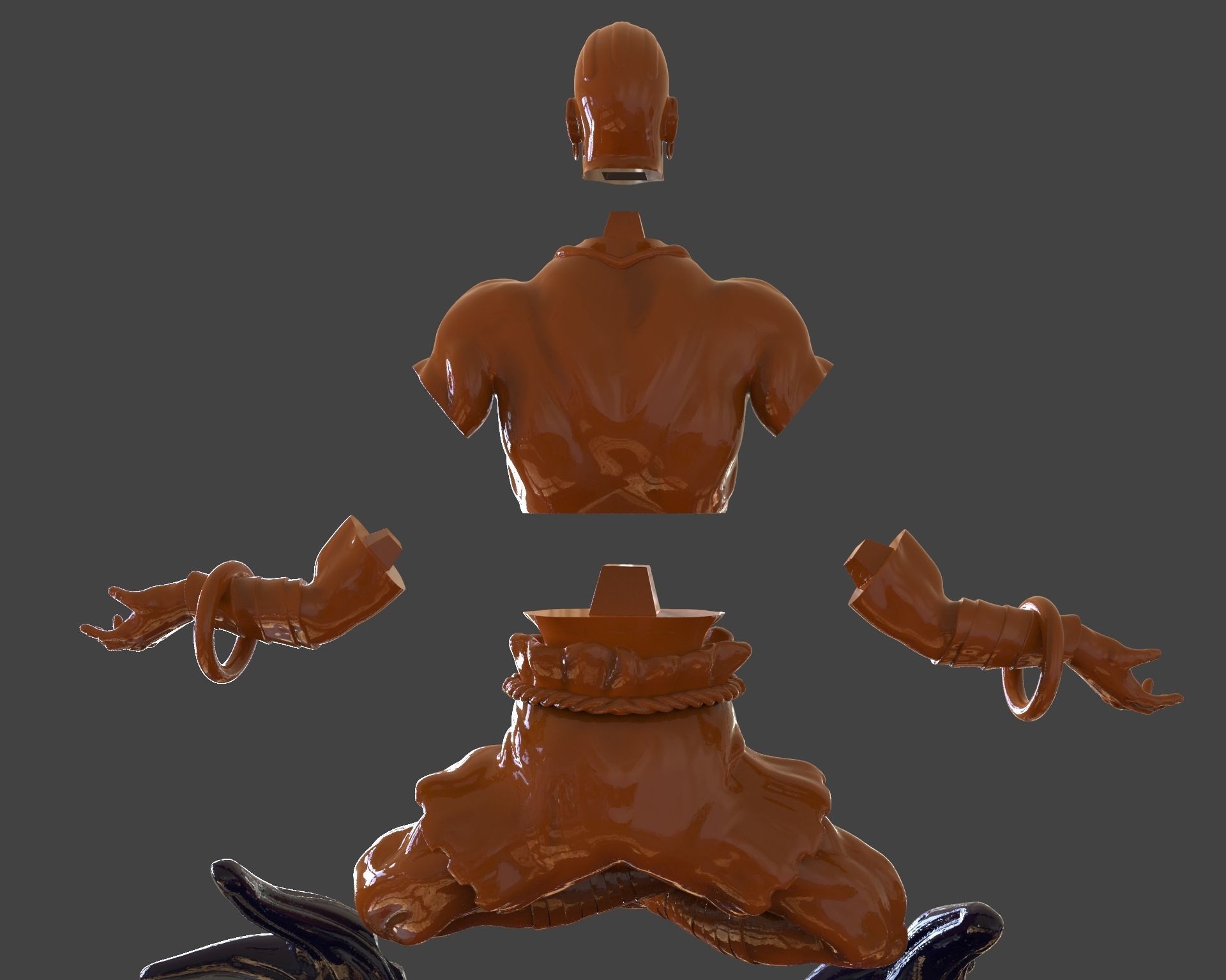 Dhalsim Yoga Power Sculpture 3D print model_31