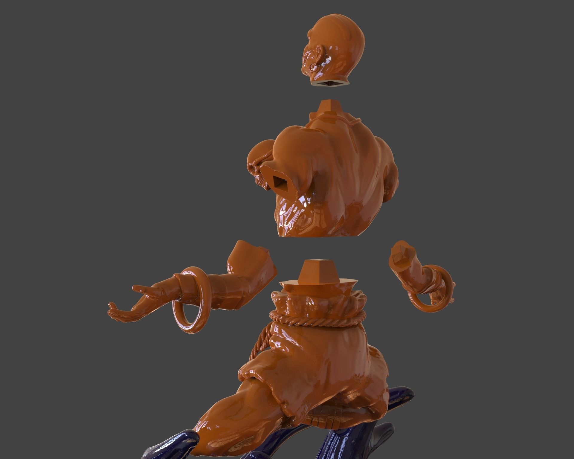 Dhalsim Yoga Power Sculpture 3D print model_32