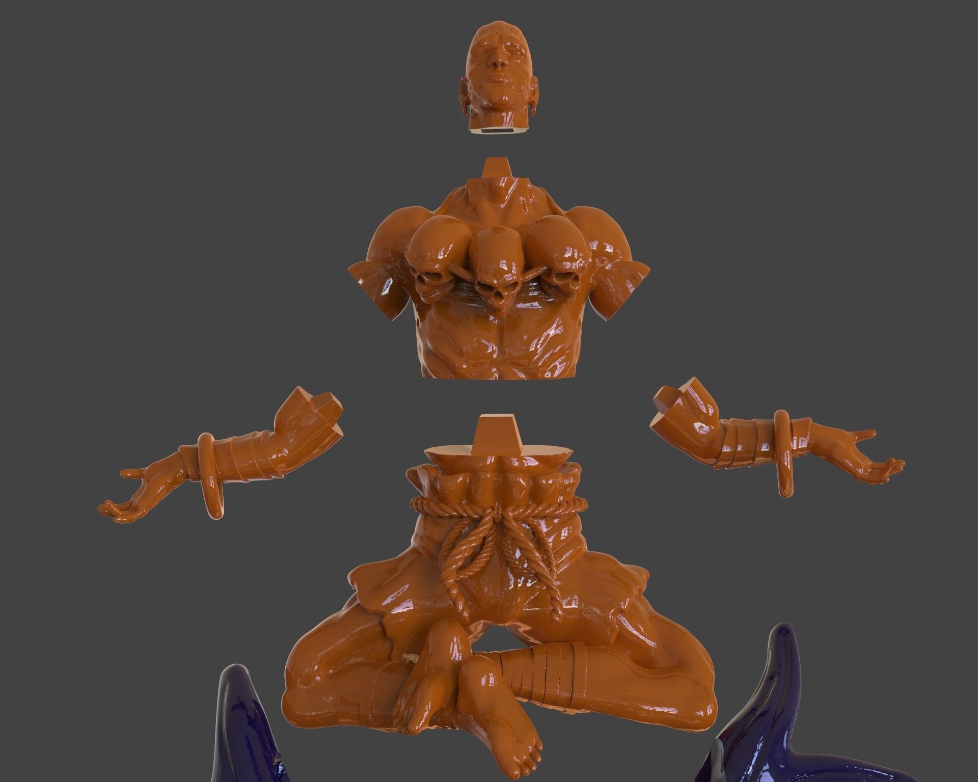 Dhalsim Yoga Power Sculpture 3D print model_27