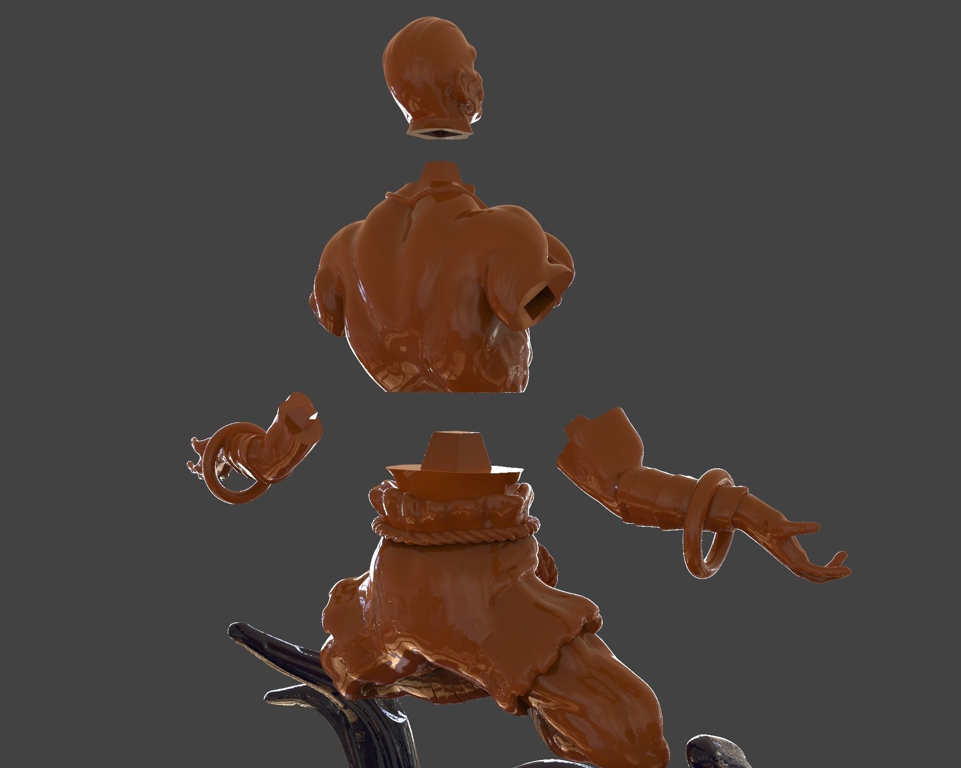 Dhalsim Yoga Power Sculpture 3D print model_30