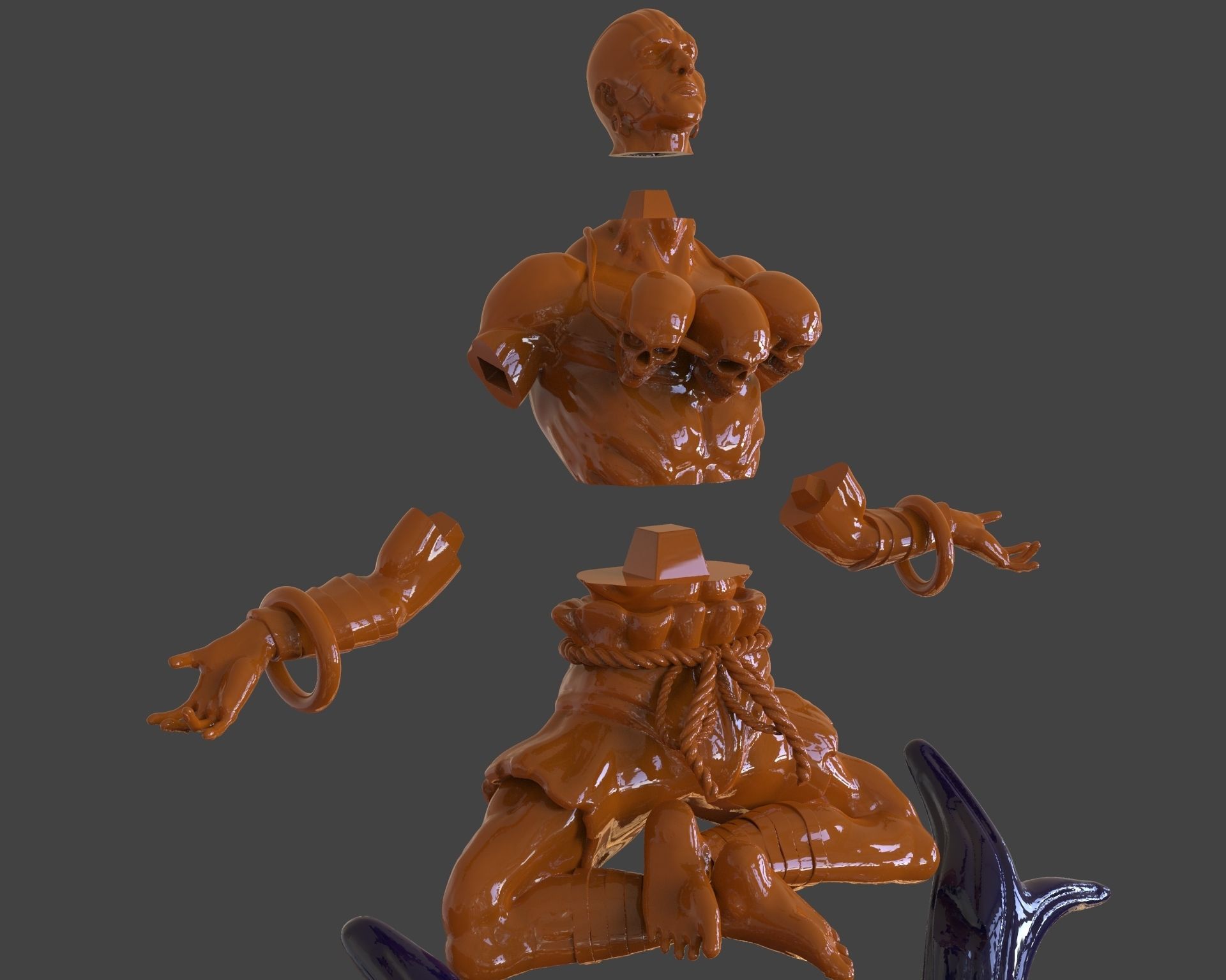 Dhalsim Yoga Power Sculpture 3D print model_28