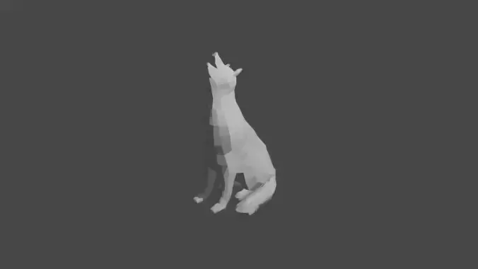 low poly wolf