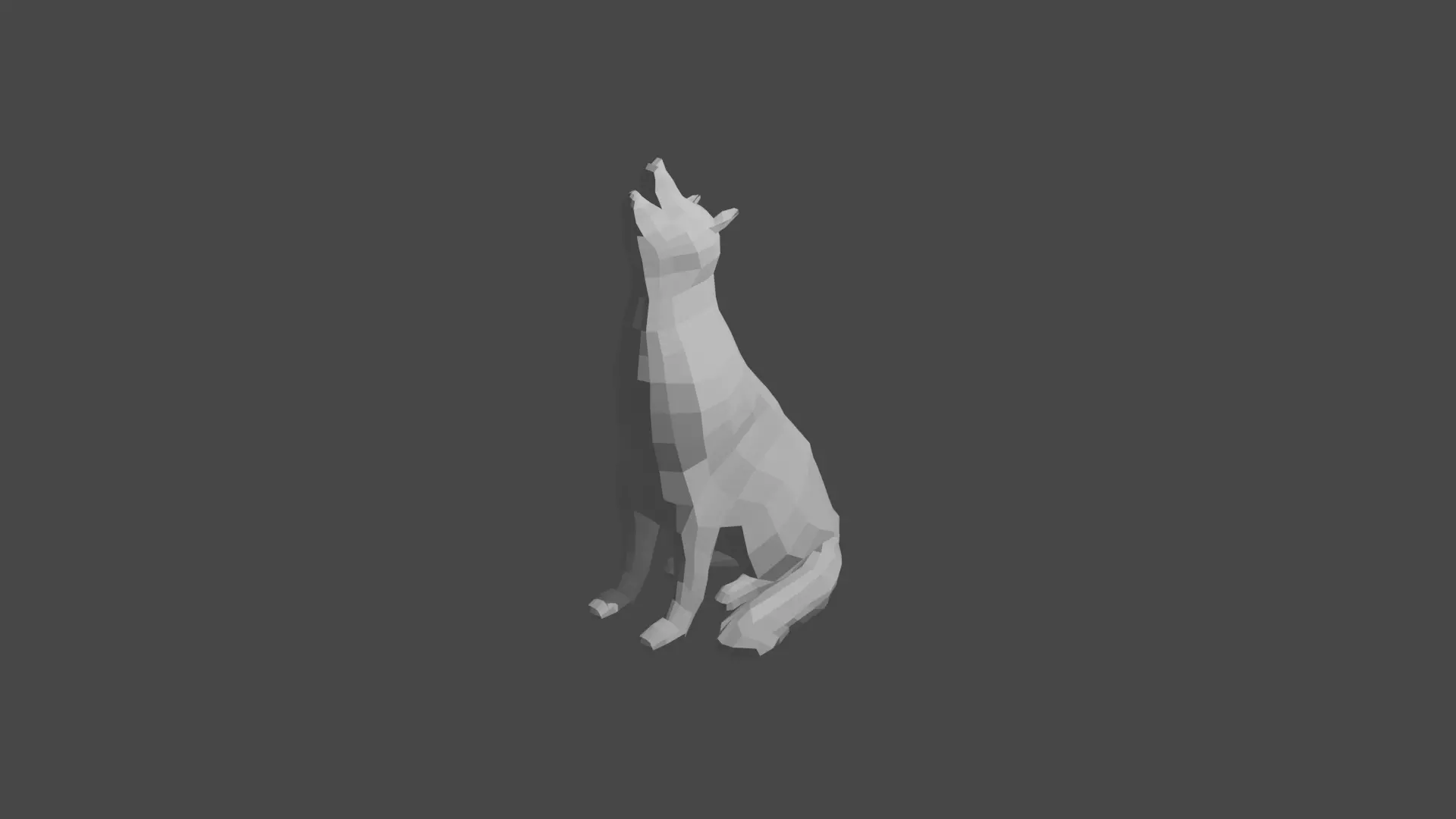 low poly wolf 3D model_0