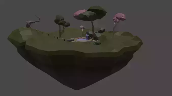 low poly island environment