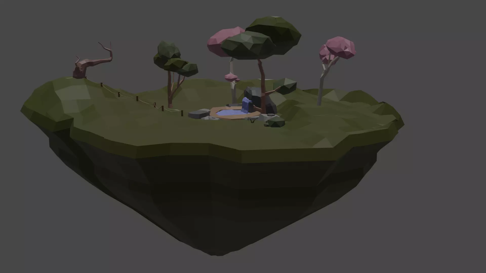 low poly island environment 3D model_0