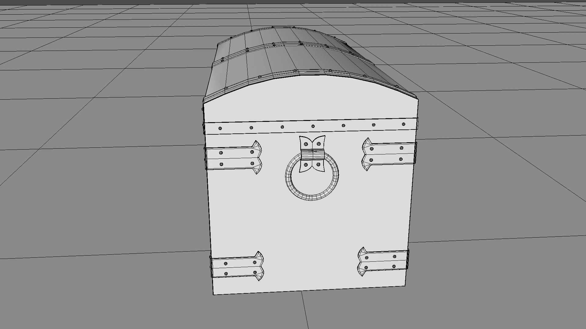 Old wooden chest Low-poly 3D model_23