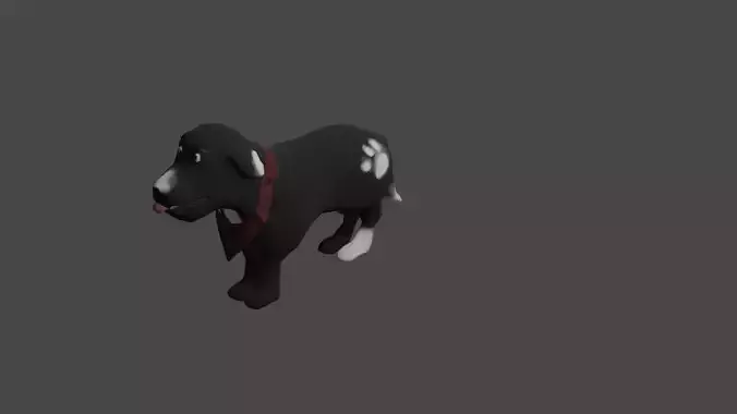 low poly dog with bandana
