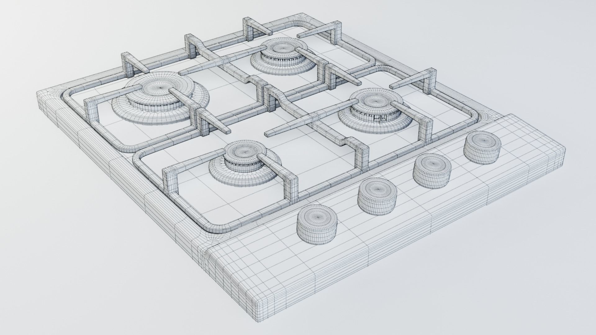 Medium Gas Hob 3D model_3