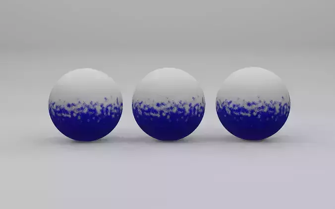 model snow on colored balls