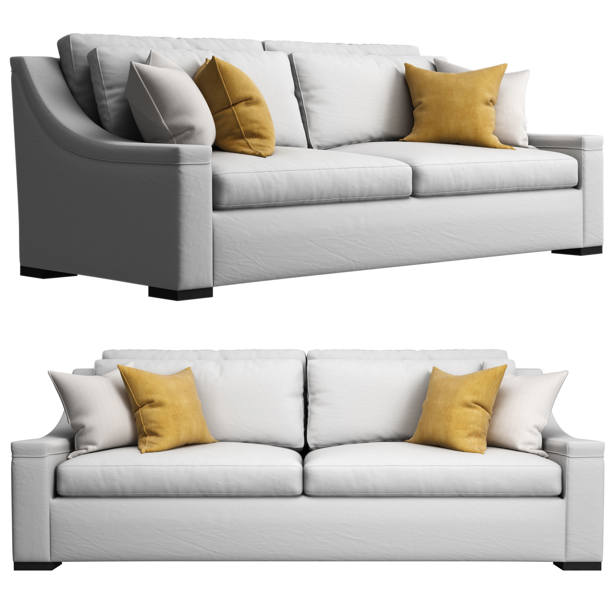 Wesley Hall Lowell Sofa 3D model CGTrader
