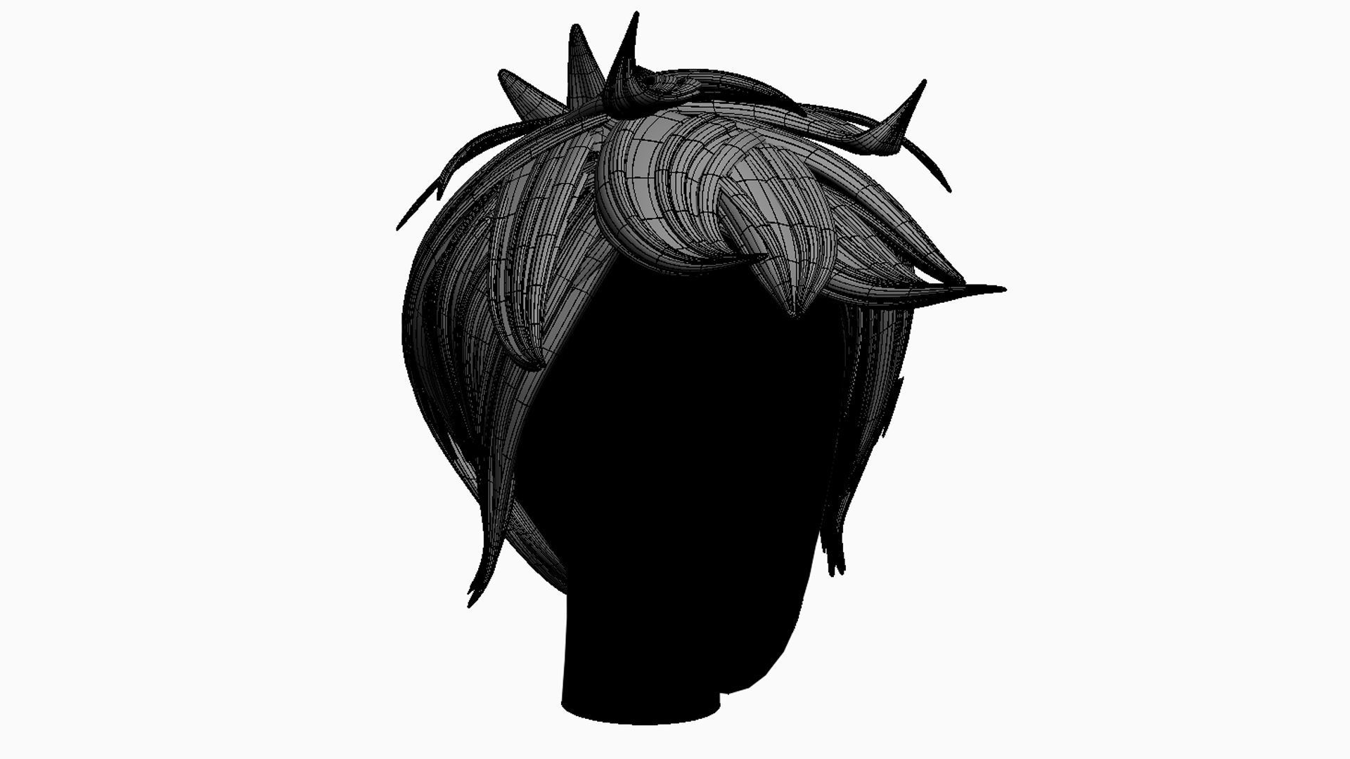 Stylized Hair Factory V2 Low-poly 3D model_7