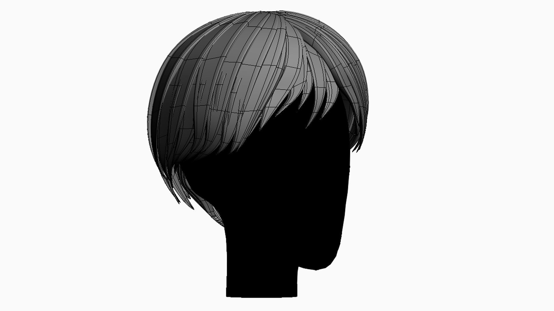 Stylized Hair Factory V2 Low-poly 3D model_8