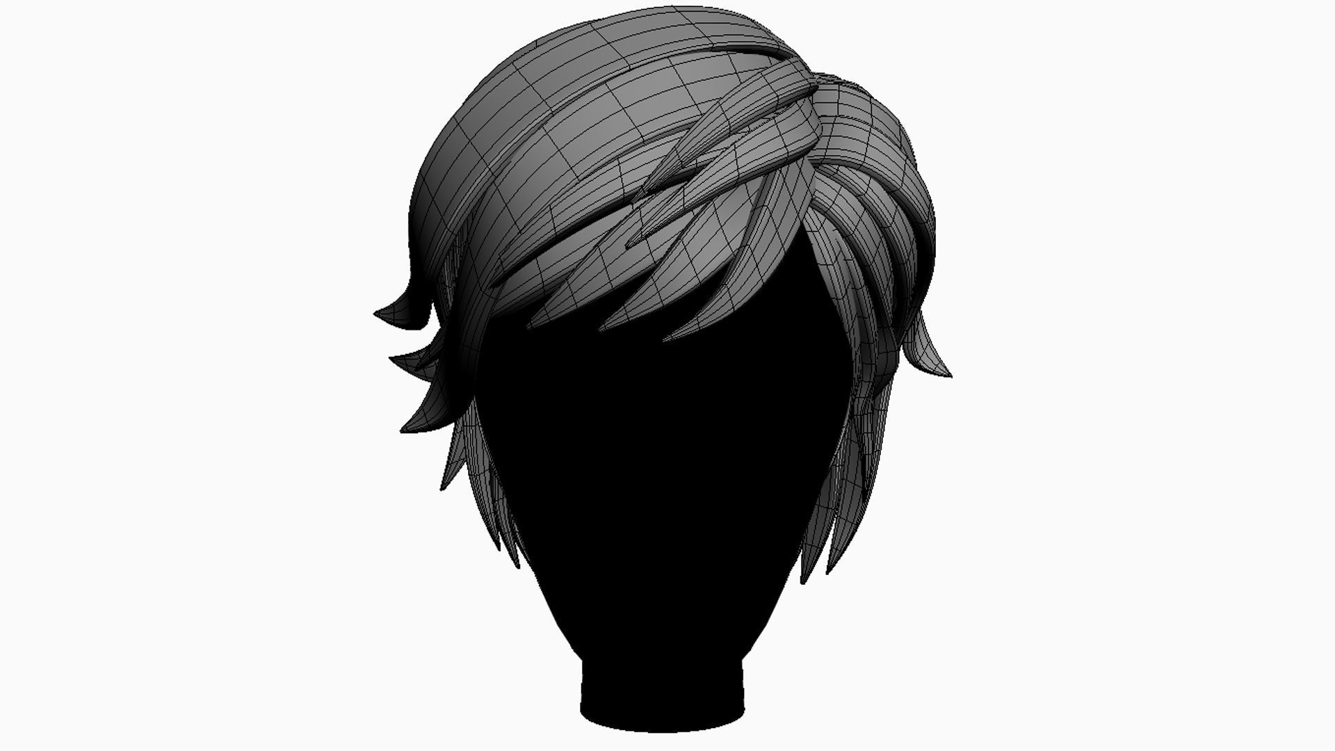 Stylized Hair Factory V2 Low-poly 3D model_6