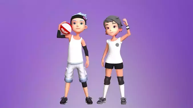 Teen Boy Sportsman Low-poly 3D model