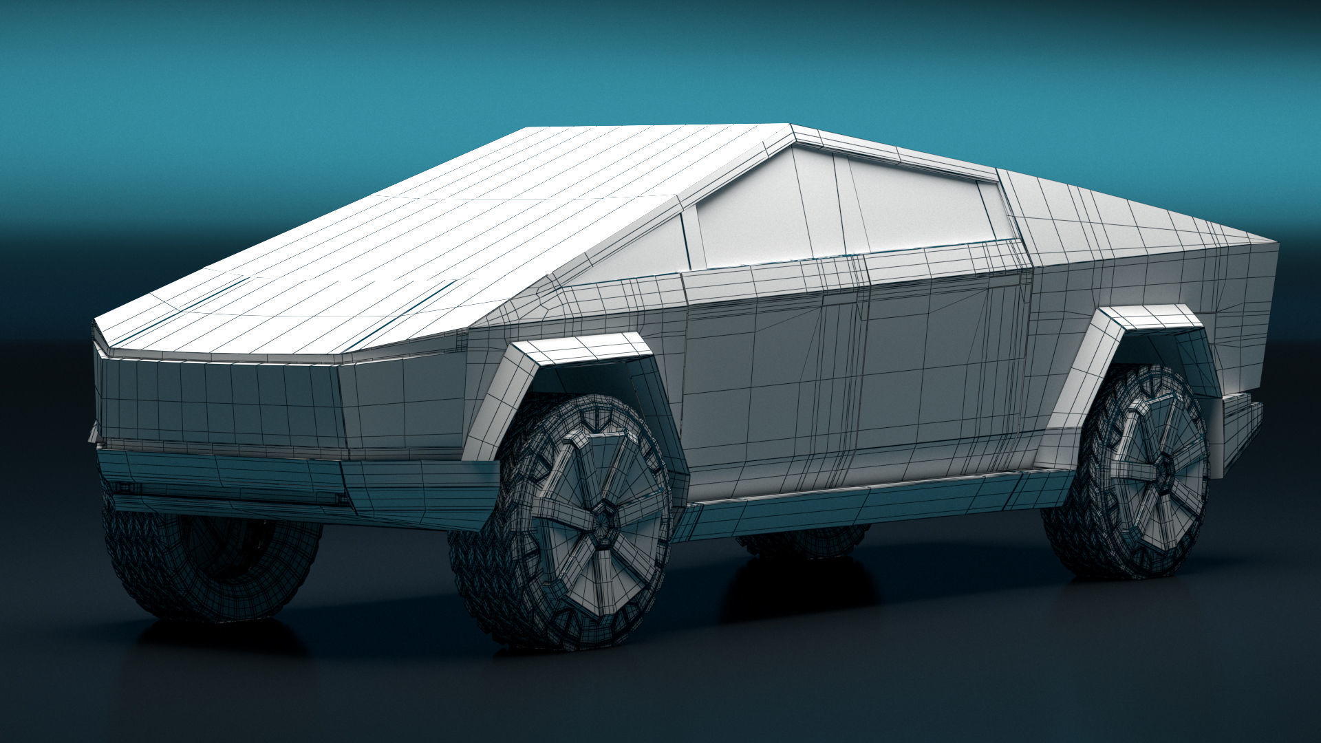 Tesla Cybertruck in Maya 2022 3D model_6