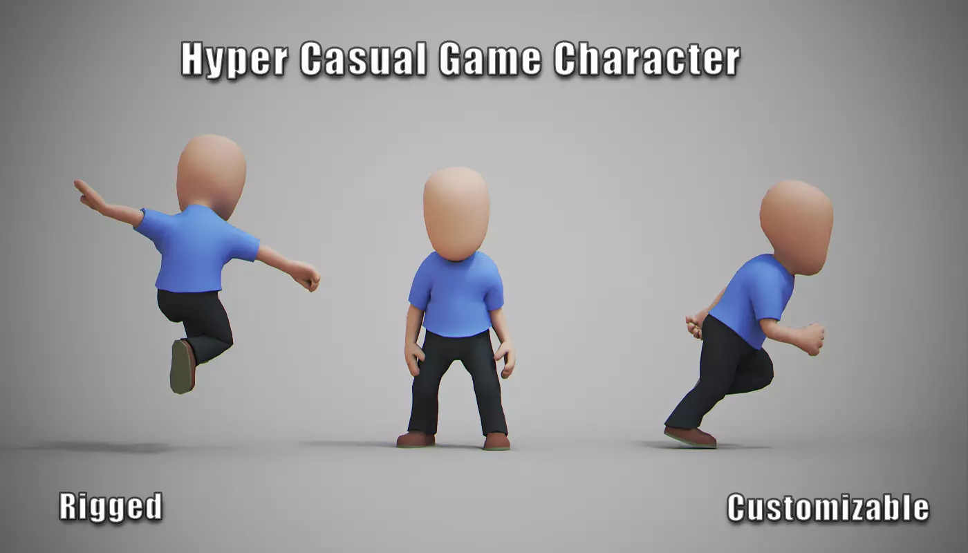 Hyper Casual Low Poly character Low-poly 3D model_0