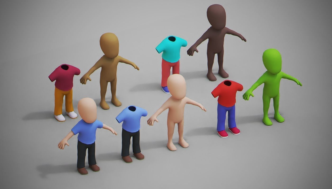 Hyper Casual Low Poly character Low-poly 3D model_4