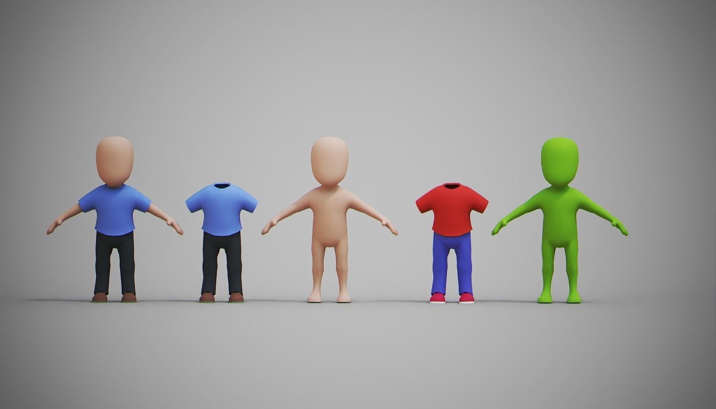 Hyper Casual Low Poly character Low-poly 3D model_2