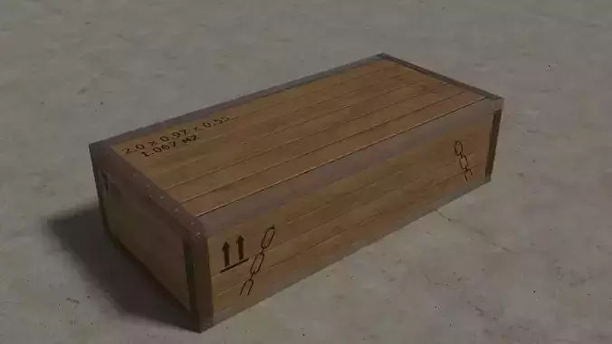  low poly wooden box