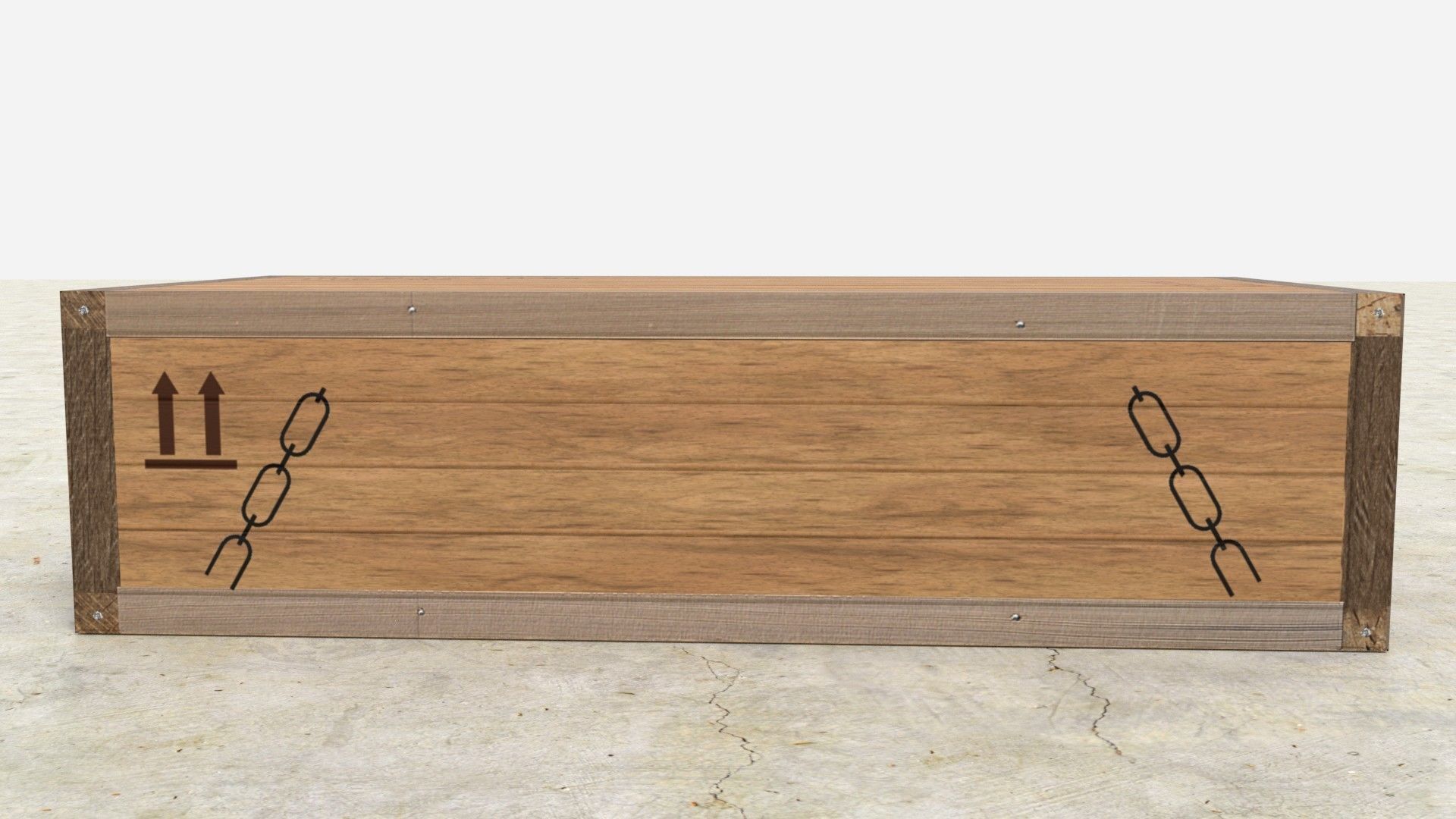 low poly wooden box Low-poly 3D model_4