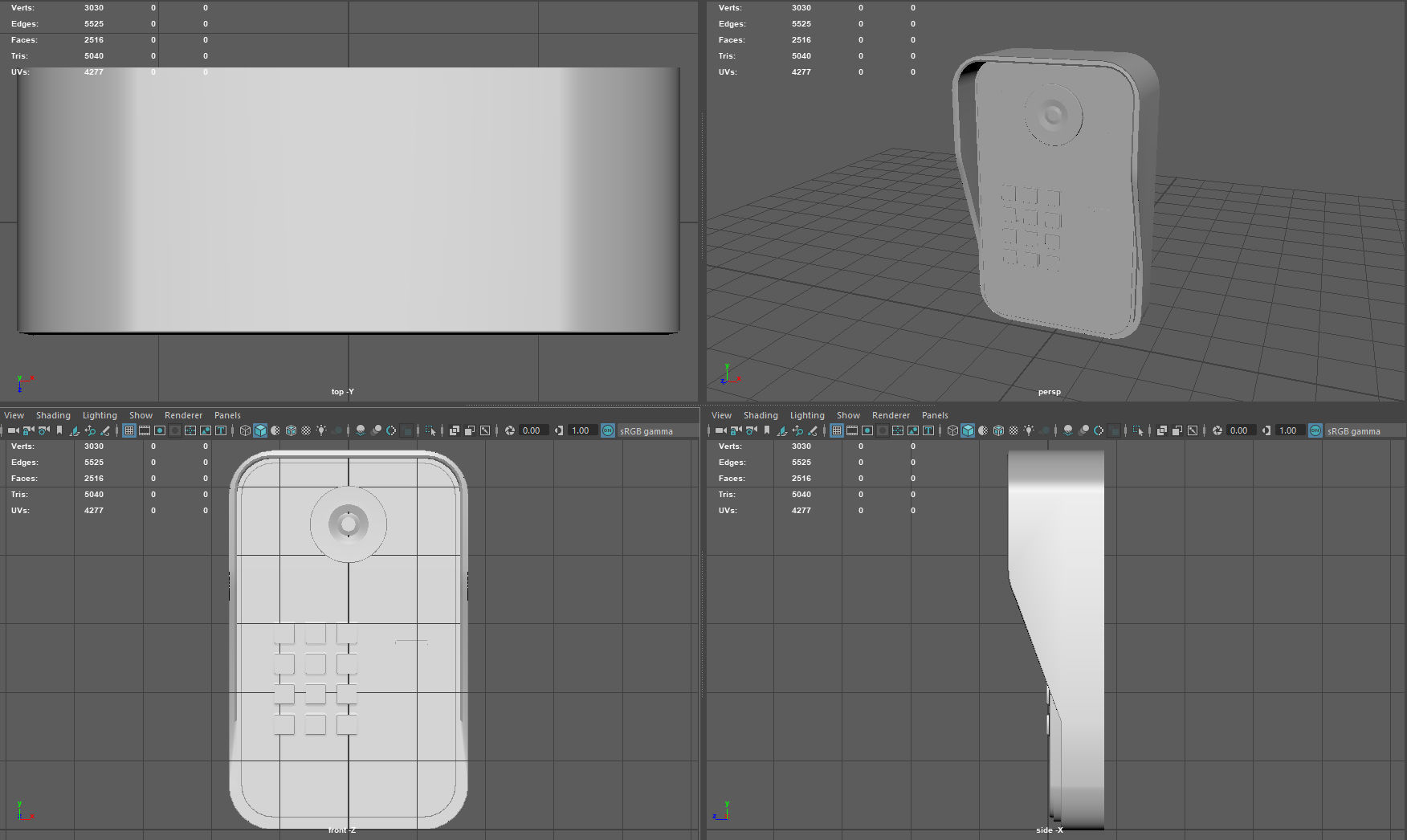 RFID Door Intercom with cam Low-poly 3D model_8