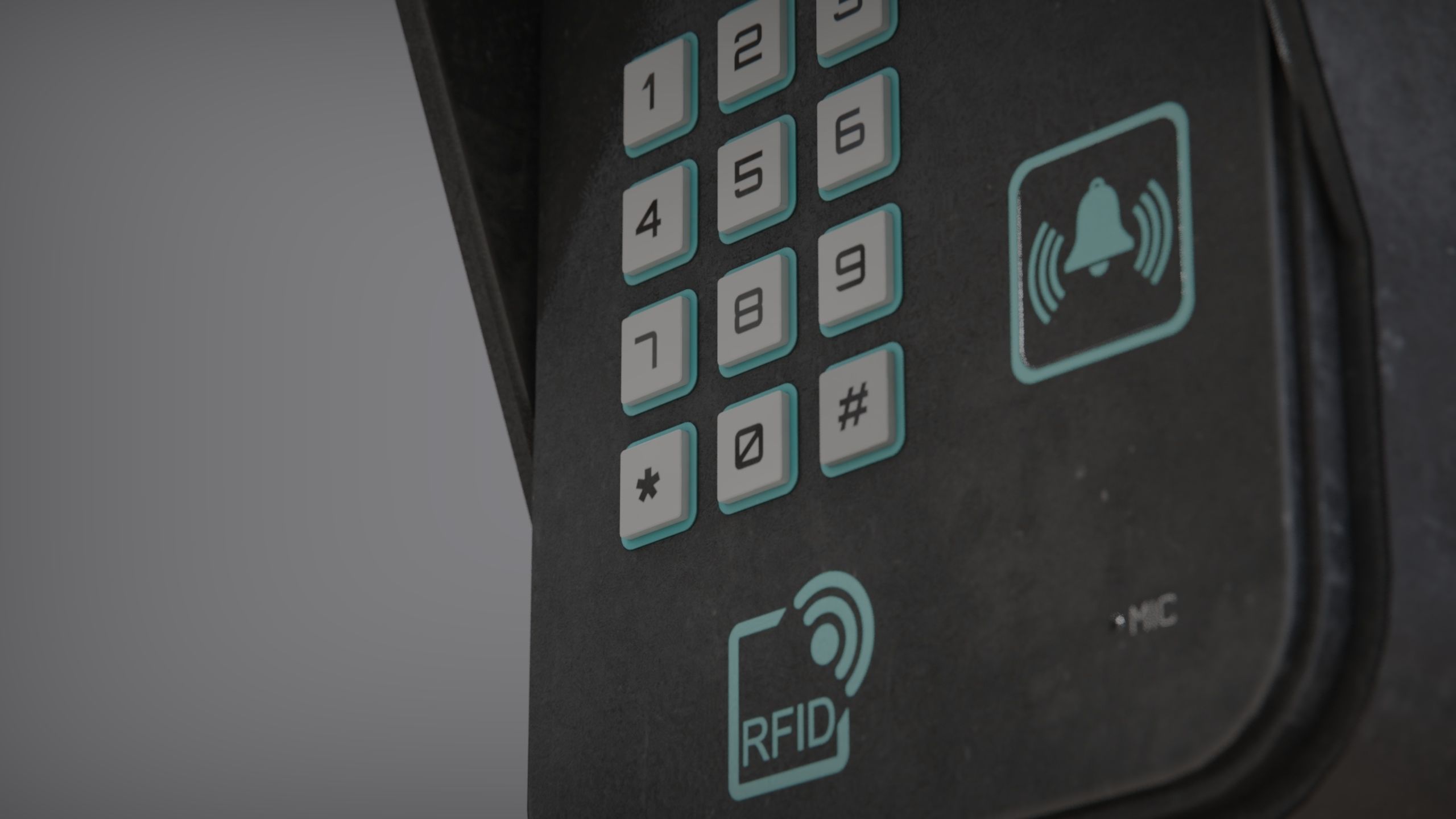 RFID Door Intercom with cam Low-poly 3D model_2