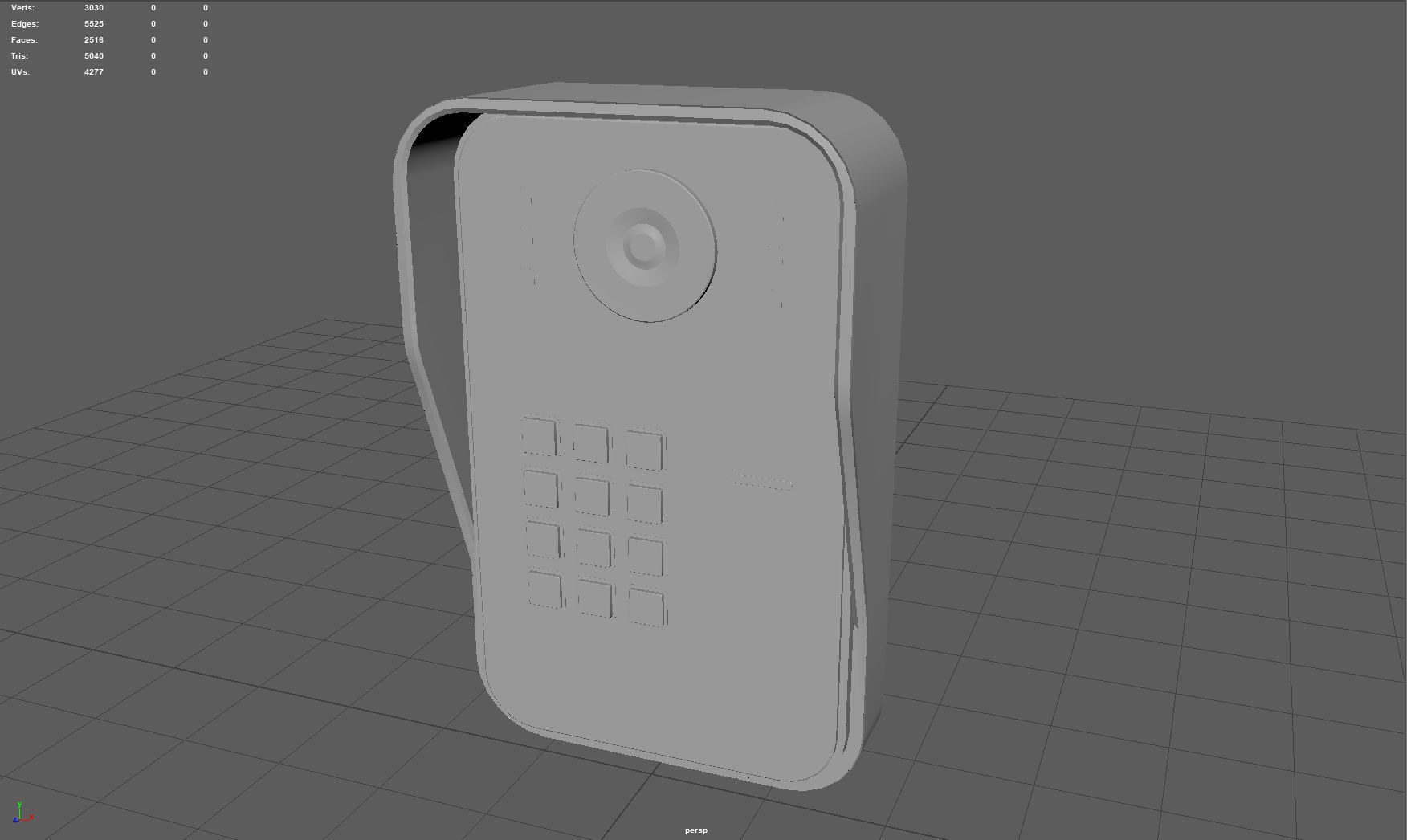RFID Door Intercom with cam Low-poly 3D model_5